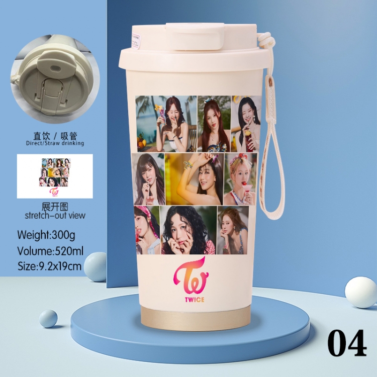 TWICE Anime peripheral stainless steel coffee cup 520ML