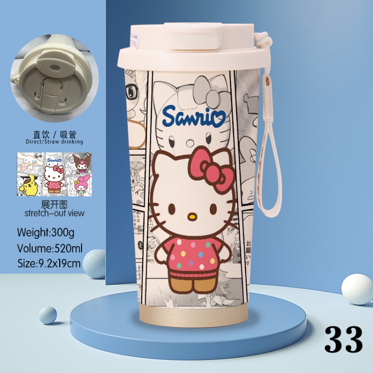 Hello Kitty Anime peripheral stainless steel coffee cup 520ML