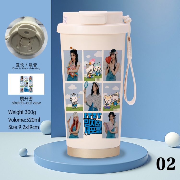 ITZY Anime peripheral stainless steel coffee cup 520ML