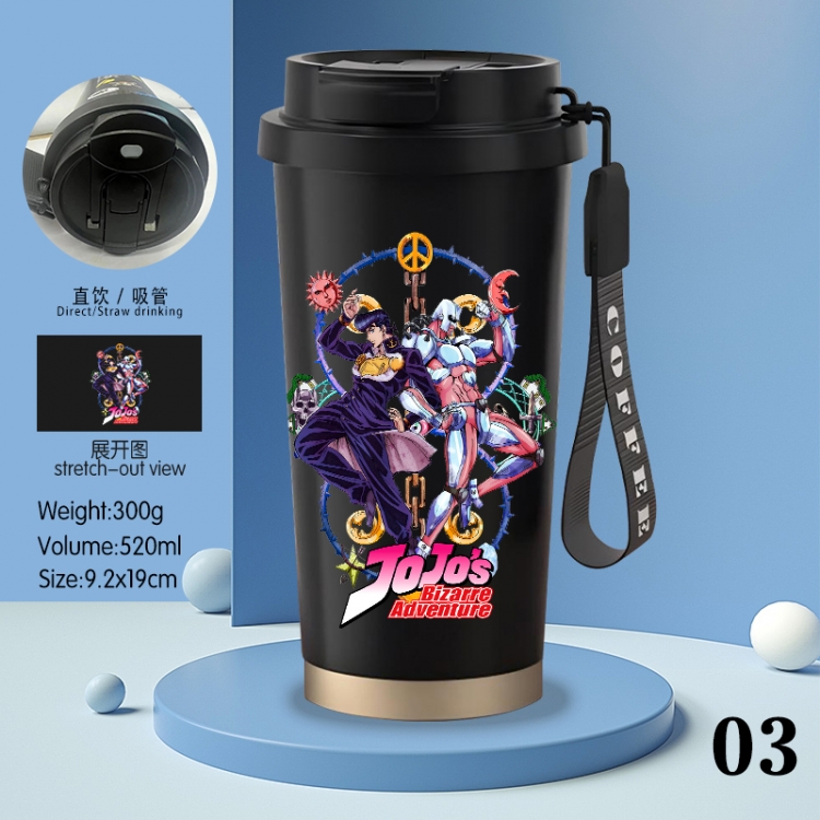 JoJos Bizarre Adventure Anime peripheral stainless steel coffee cup 520ML