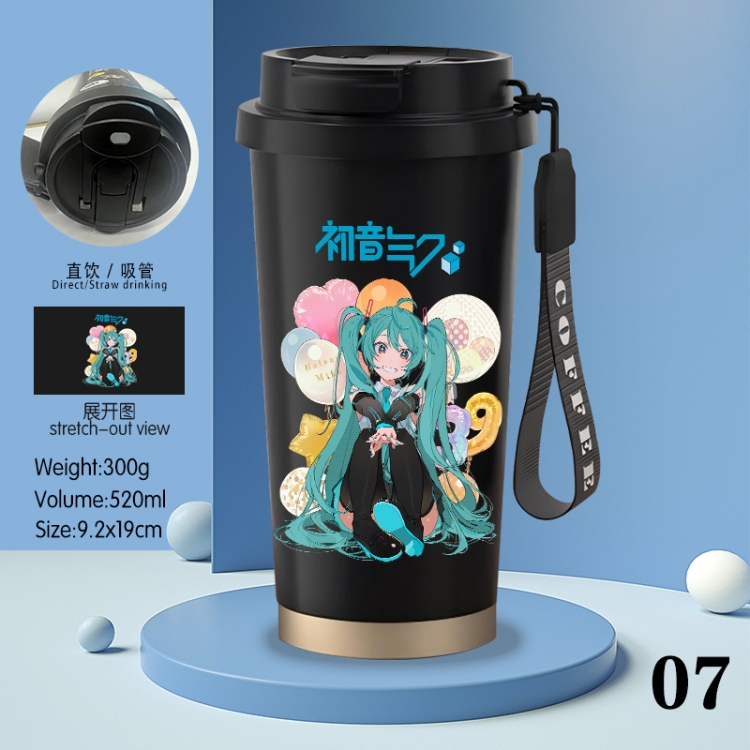 Hatsune Miku Anime peripheral stainless steel coffee cup 520ML