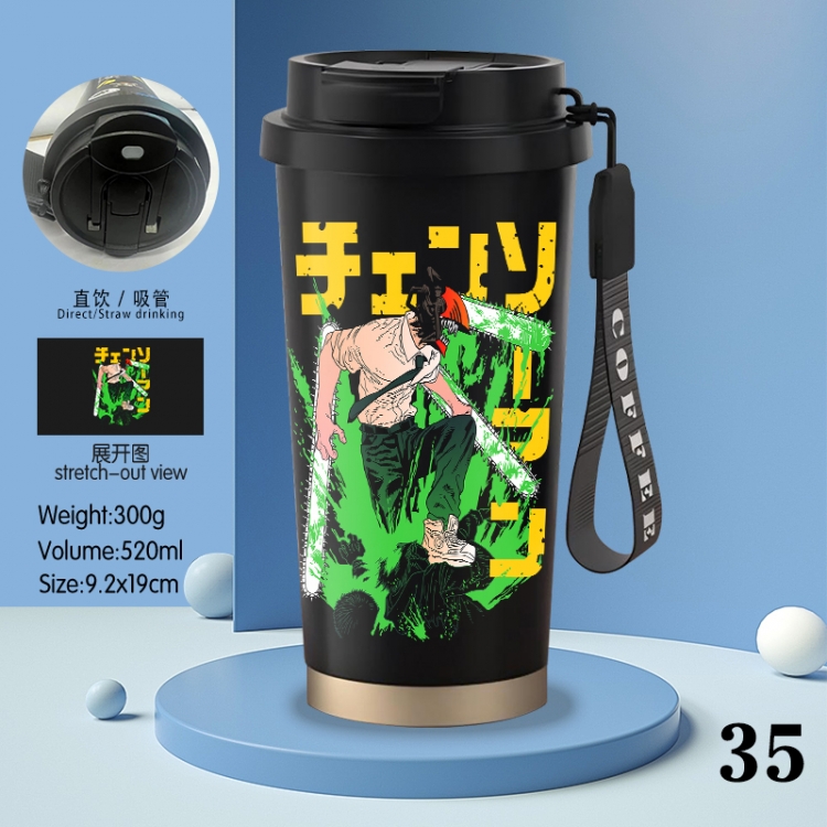 Chainsaw man Anime peripheral stainless steel coffee cup 520ML