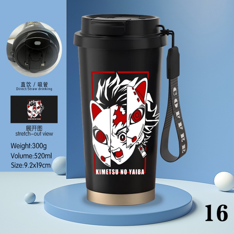 Demon Slayer Kimets Anime peripheral stainless steel coffee cup 520ML