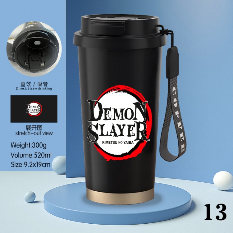 Demon Slayer Kimets Anime peripheral stainless steel coffee cup 520ML