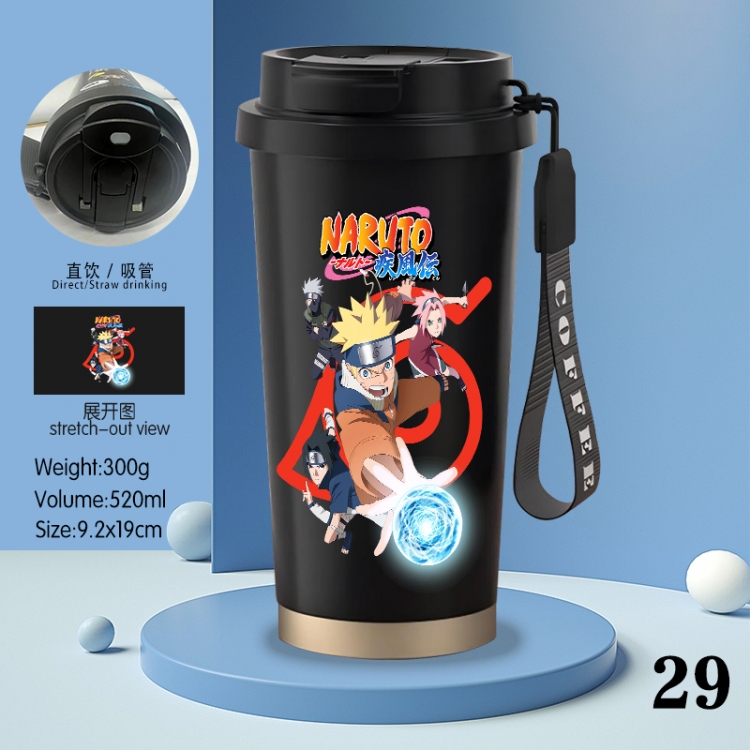 Naruto Anime peripheral stainless steel coffee cup 520ML