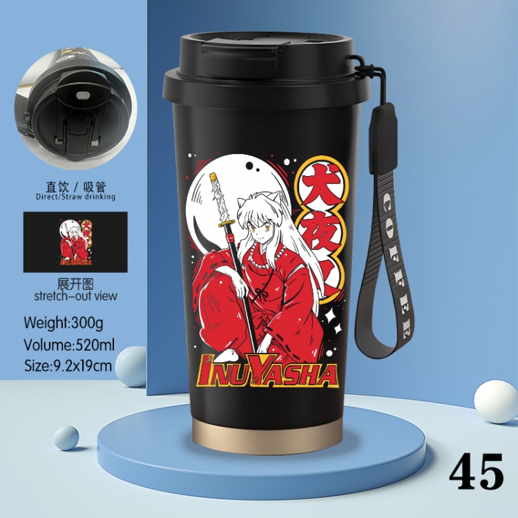 Inuyasha Anime peripheral stainless steel coffee cup 520ML