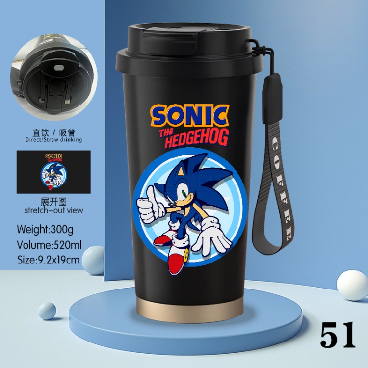 Sonic The Hedgehog Anime peripheral stainless steel coffee cup 520ML