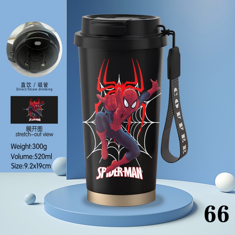 Spiderman Anime peripheral stainless steel coffee cup 520ML