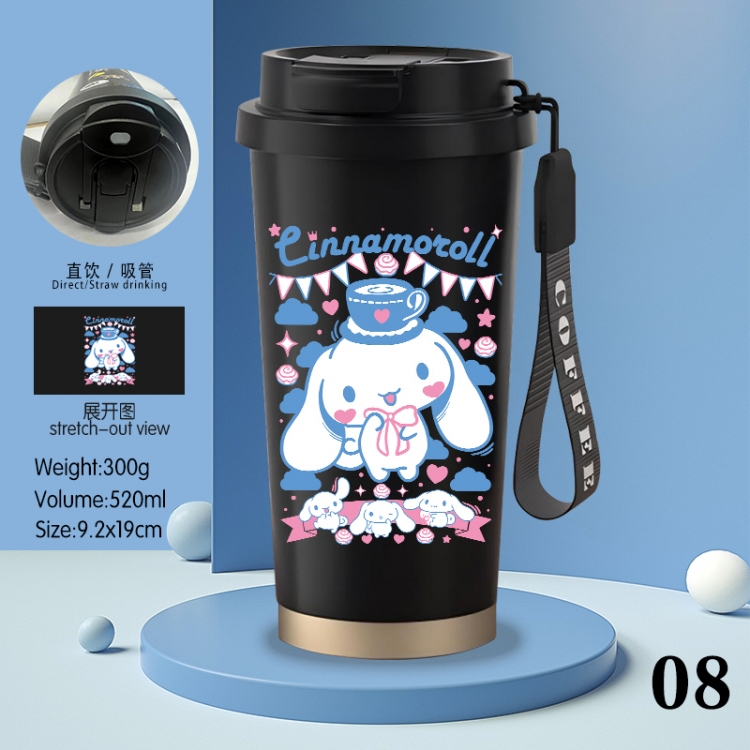 Cinnamoroll Anime peripheral stainless steel coffee cup 520ML