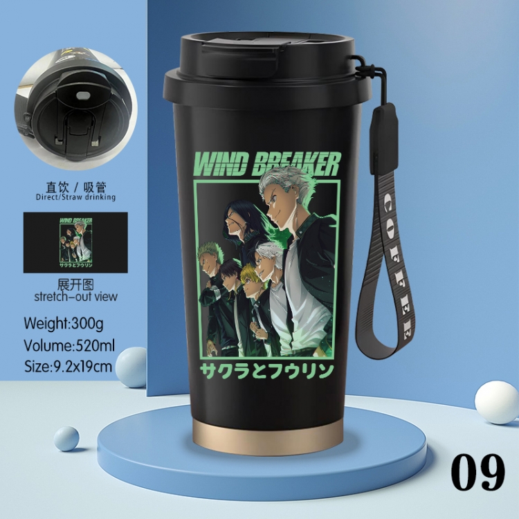 WIND BREAKER  Anime peripheral stainless steel coffee cup 520ML