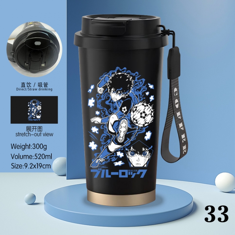 BLUE LOCK  Anime peripheral stainless steel coffee cup 520ML