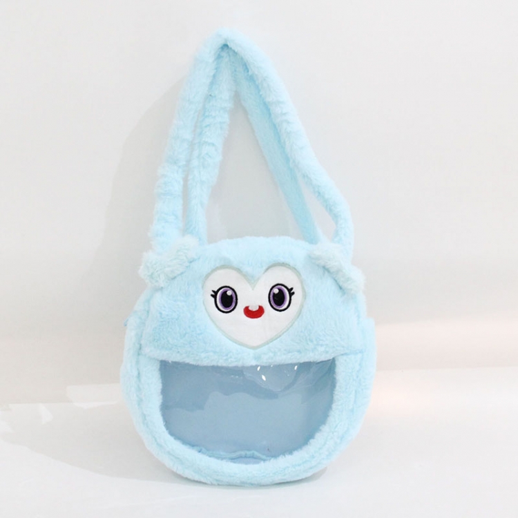 Celebrity rabbit fur/cotton stuffed toy shoulder bag 27x27x4cm 