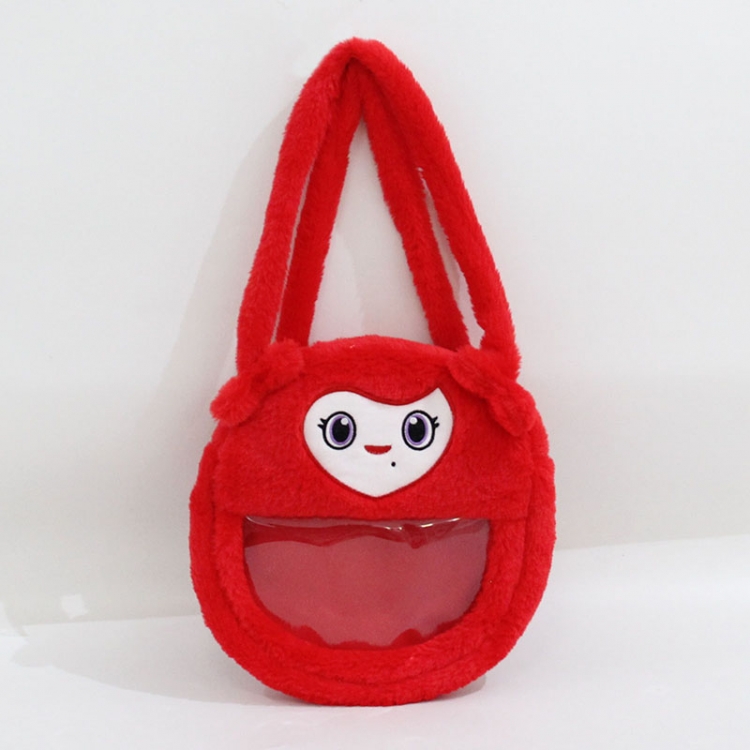 Celebrity rabbit fur/cotton stuffed toy shoulder bag 27x27x4cm 