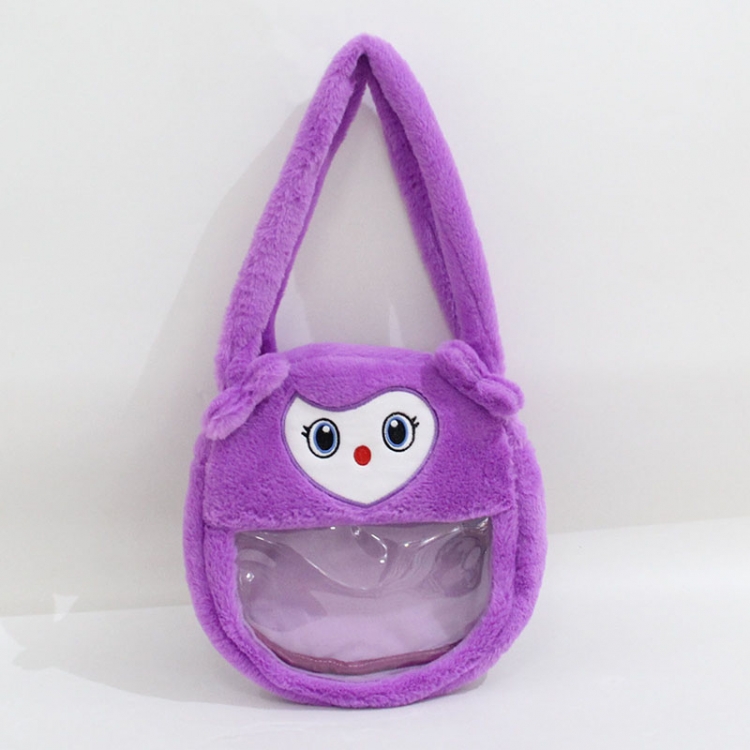 Celebrity rabbit fur/cotton stuffed toy shoulder bag 27x27x4cm 