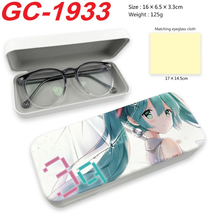 Hatsune Miku Anime UV printed PU leather material glasses case 16X6.5X3.3cm gc-1933