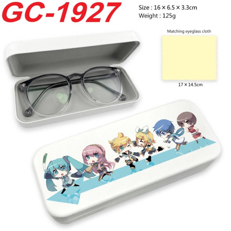 Hatsune Miku Anime UV printed PU leather material glasses case 16X6.5X3.3cm gc-1927