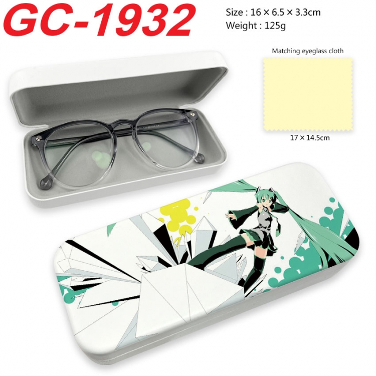 Hatsune Miku Anime UV printed PU leather material glasses case 16X6.5X3.3cm gc-1932