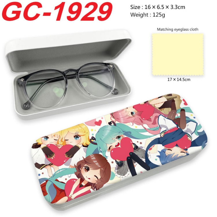 Hatsune Miku Anime UV printed PU leather material glasses case 16X6.5X3.3cm gc-1929