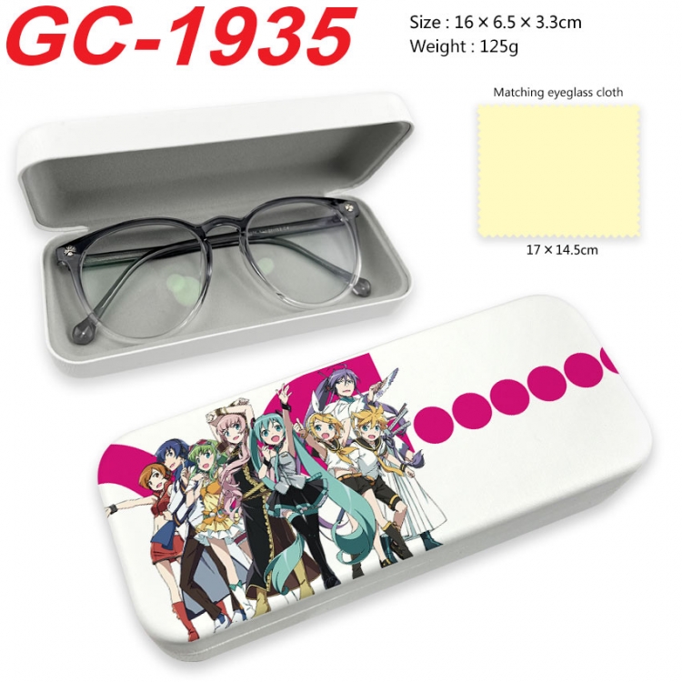 Hatsune Miku Anime UV printed PU leather material glasses case 16X6.5X3.3cm  gc-1935