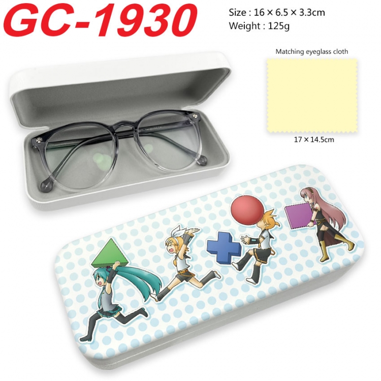 Hatsune Miku Anime UV printed PU leather material glasses case 16X6.5X3.3cm gc-1930