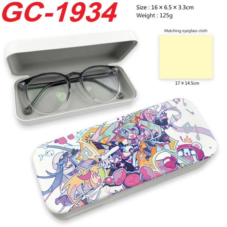 Hatsune Miku Anime UV printed PU leather material glasses case 16X6.5X3.3cm  gc-1934