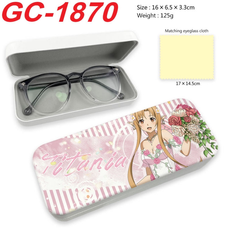 Sword Art Online Anime UV printed PU leather material glasses case 16X6.5X3.3cm gc-1870