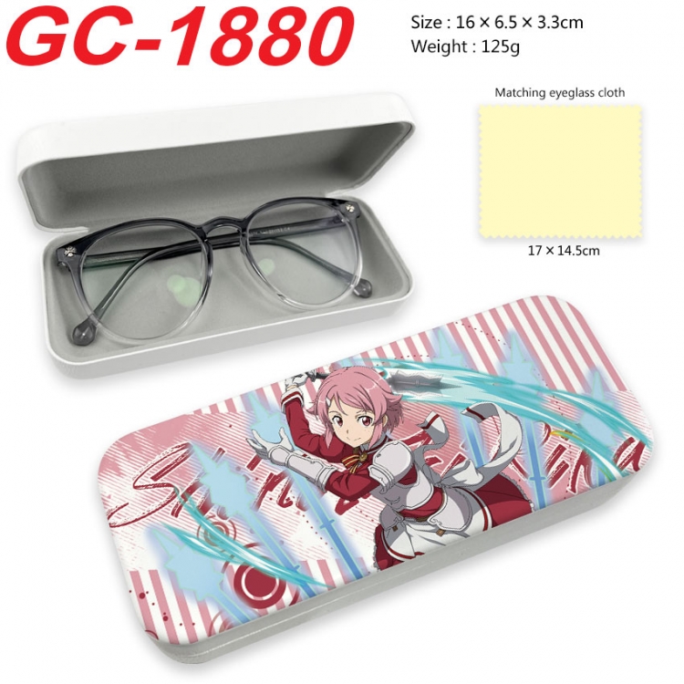 Sword Art Online Anime UV printed PU leather material glasses case 16X6.5X3.3cm gc-1880