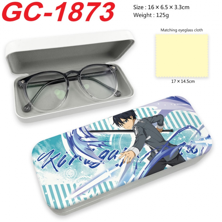 Sword Art Online Anime UV printed PU leather material glasses case 16X6.5X3.3cm  gc-1873