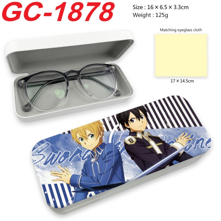 Sword Art Online Anime UV printed PU leather material glasses case 16X6.5X3.3cm  gc-1878