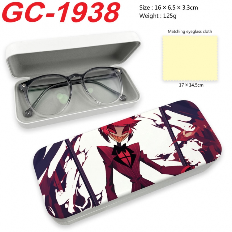 Hazbin Hotel Anime UV printed PU leather material glasses case 16X6.5X3.3cm gc-1938