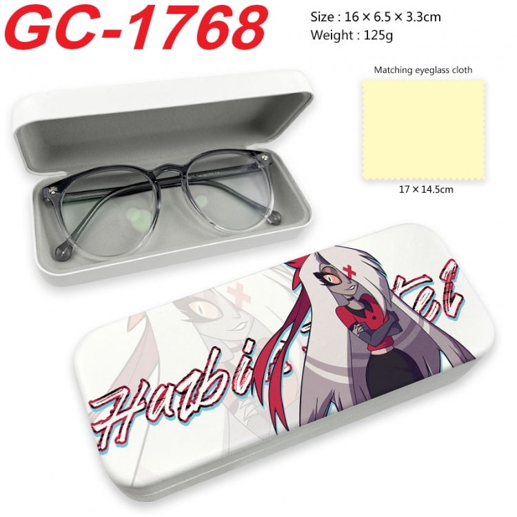 Hazbin Hotel Anime UV printed PU leather material glasses case 16X6.5X3.3cm  gc-1768