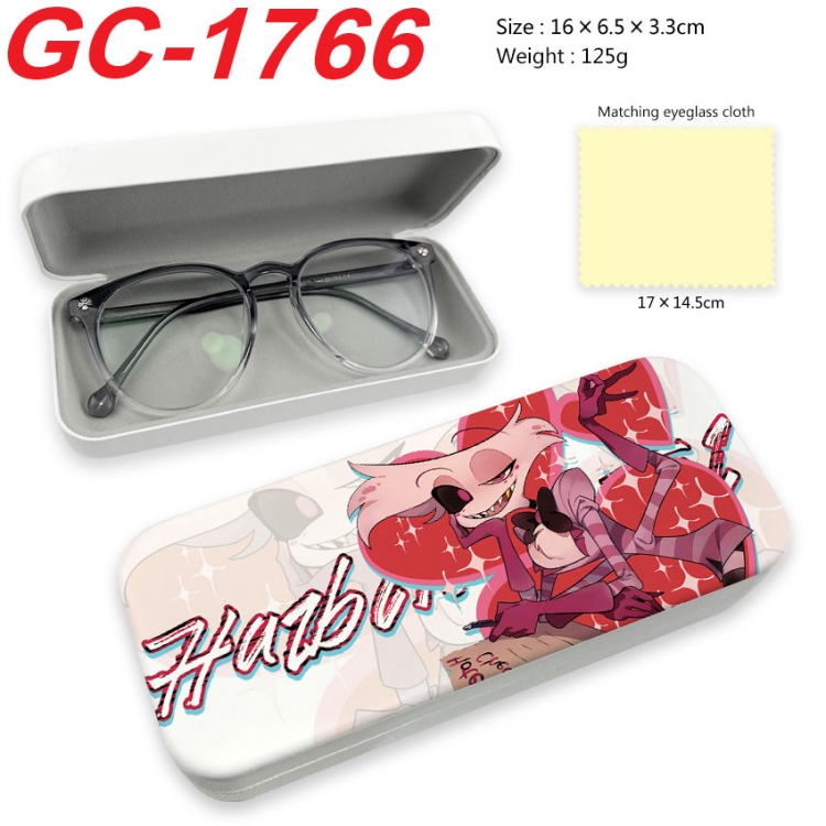 Hazbin Hotel Anime UV printed PU leather material glasses case 16X6.5X3.3cm  gc-1766