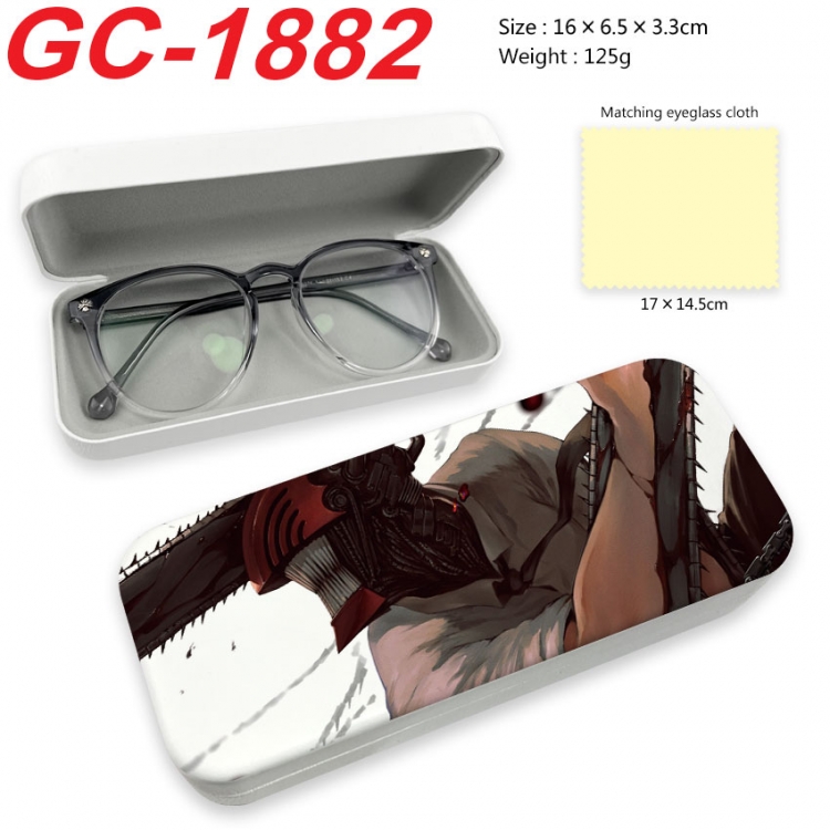 Chainsaw man Anime UV printed PU leather material glasses case 16X6.5X3.3cm  gc-1882