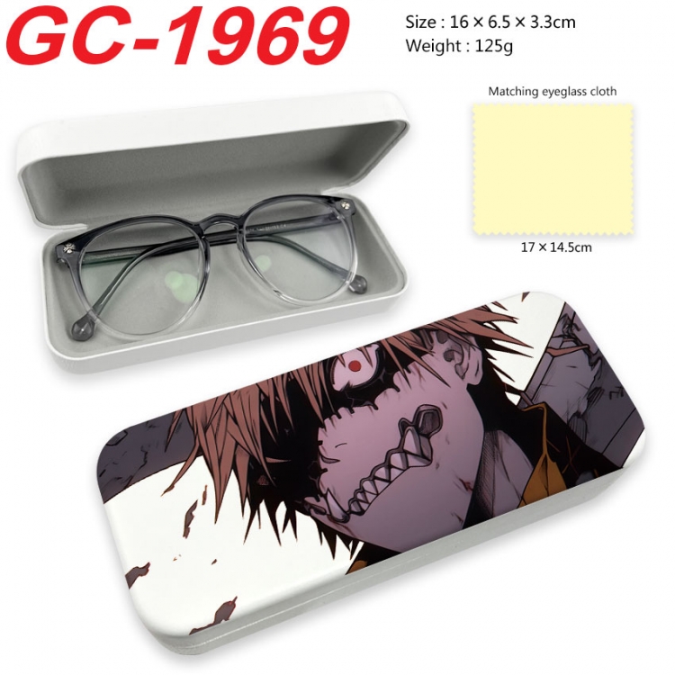 Chainsaw man Anime UV printed PU leather material glasses case 16X6.5X3.3cm  gc-1969