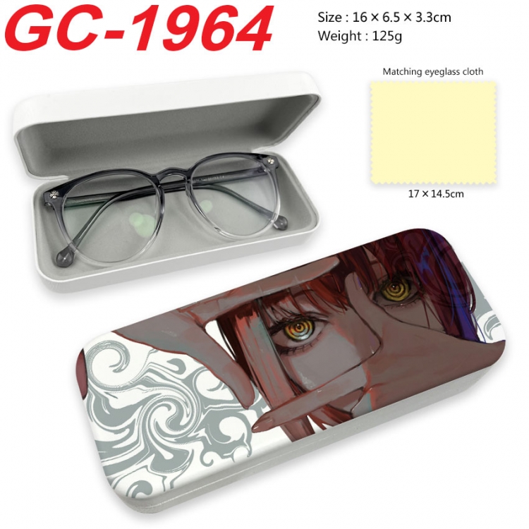 Chainsaw man Anime UV printed PU leather material glasses case 16X6.5X3.3cm  gc-1964