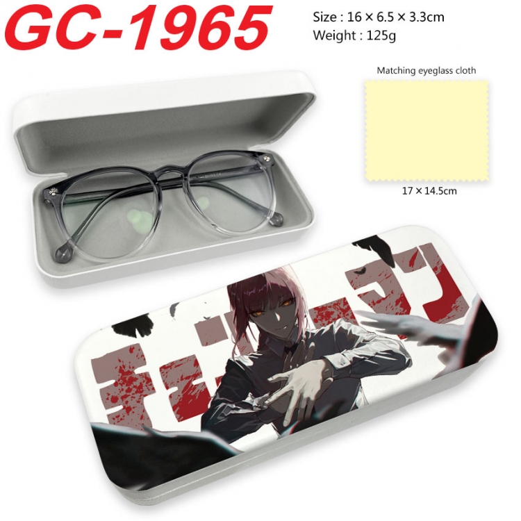 Chainsaw man Anime UV printed PU leather material glasses case 16X6.5X3.3cm  gc-1965