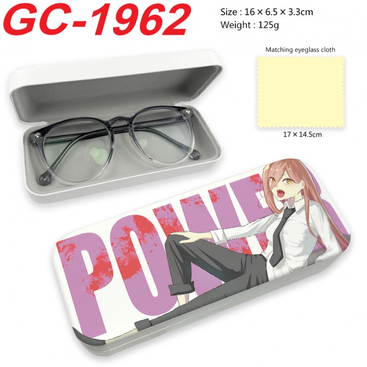 Chainsaw man Anime UV printed PU leather material glasses case 16X6.5X3.3cm  gc-1962