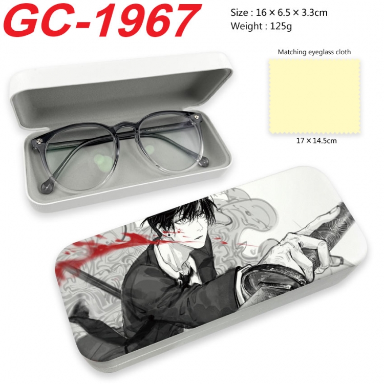 Chainsaw man Anime UV printed PU leather material glasses case 16X6.5X3.3cm  gc-1967