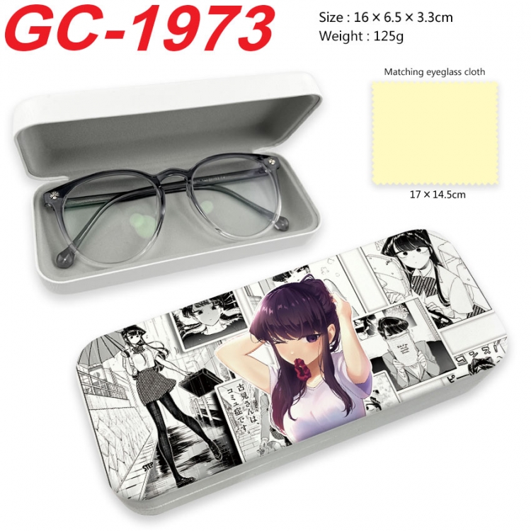 Komi-san wa, Komyushou Desu Anime UV printed PU leather material glasses case 16X6.5X3.3cm  gc-1973