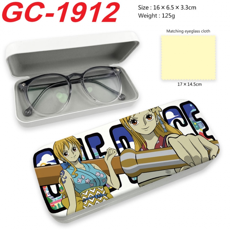 One Piece Anime UV printed PU leather material glasses case 16X6.5X3.3cm gc-1912