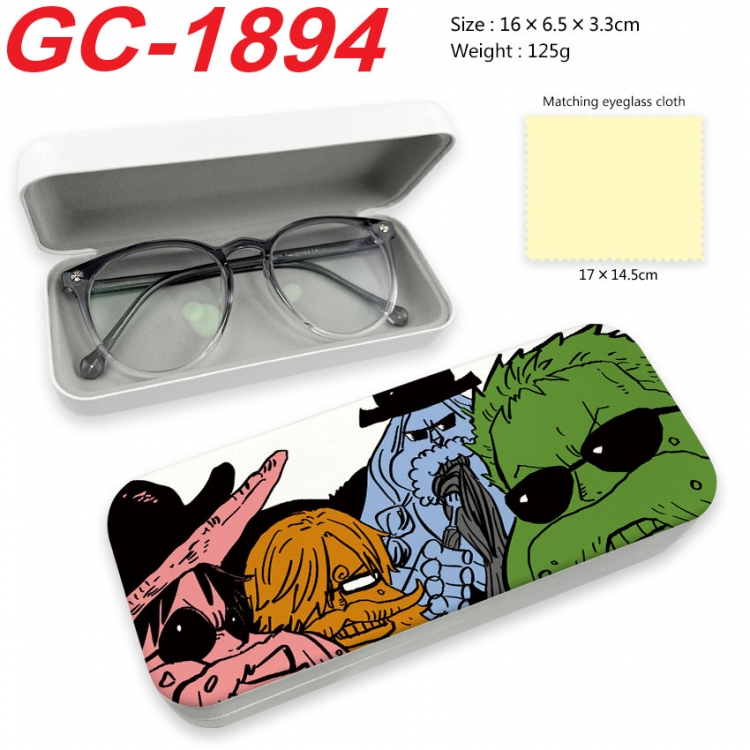 One Piece Anime UV printed PU leather material glasses case 16X6.5X3.3cm gc-1894