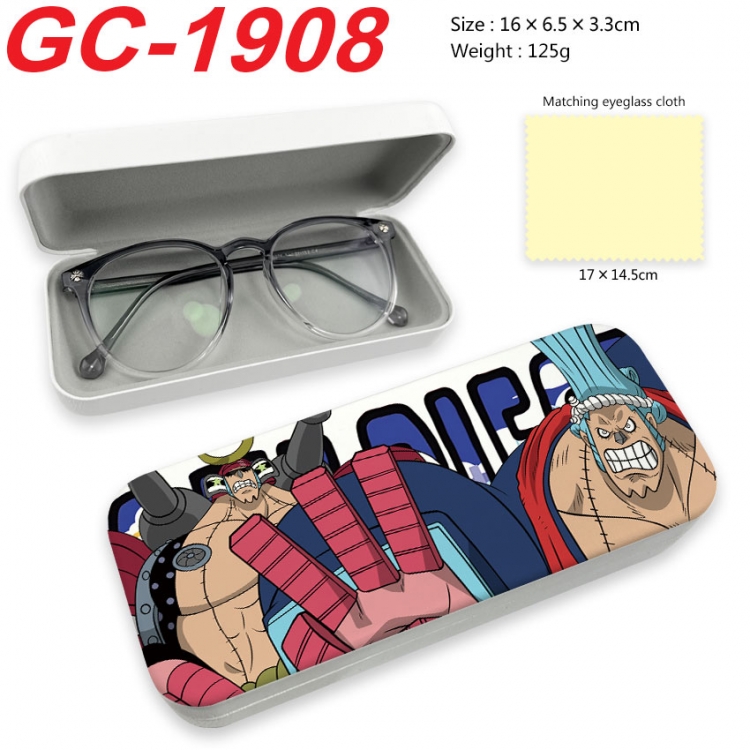 One Piece Anime UV printed PU leather material glasses case 16X6.5X3.3cm gc-1908