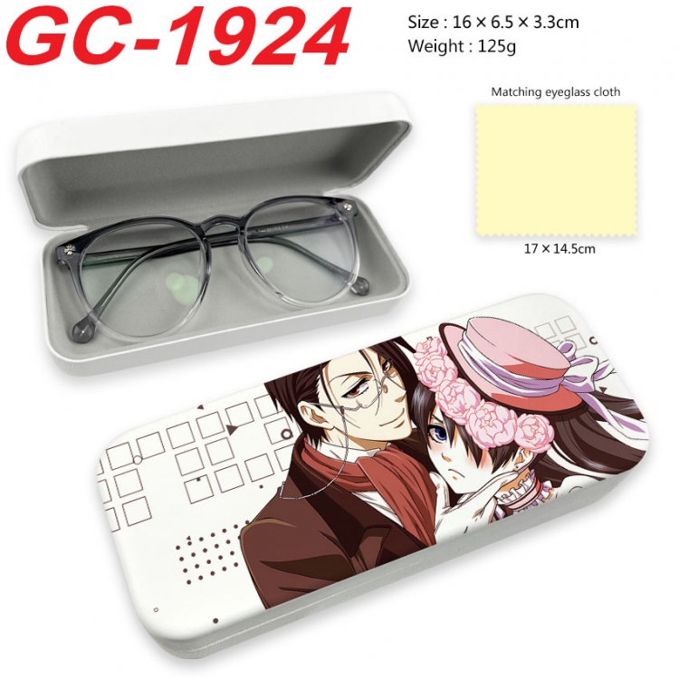 Kuroshitsuji Anime UV printed PU leather material glasses case 16X6.5X3.3cm gc-1924