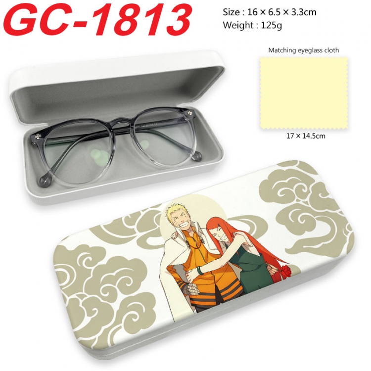 Naruto Anime UV printed PU leather material glasses case 16X6.5X3.3cm  gc-1813