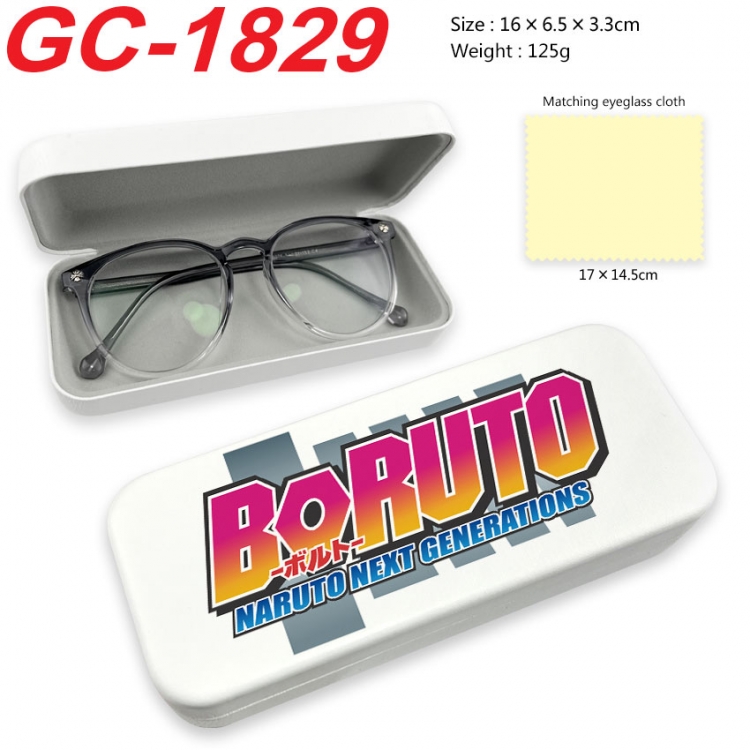 Naruto Anime UV printed PU leather material glasses case 16X6.5X3.3cm  gc-1829