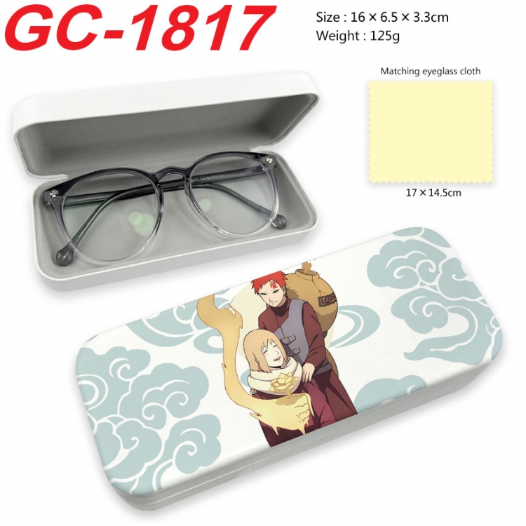 Naruto Anime UV printed PU leather material glasses case 16X6.5X3.3cm gc-1817