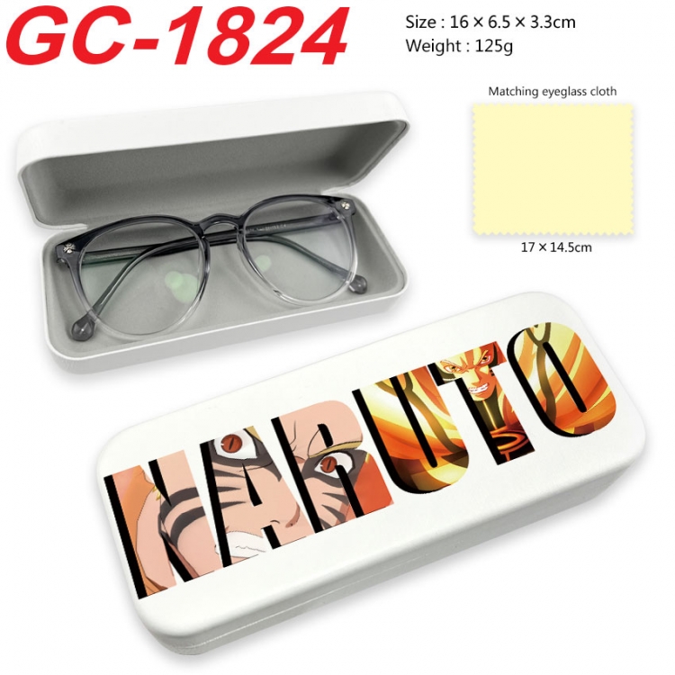 Naruto Anime UV printed PU leather material glasses case 16X6.5X3.3cm  gc-1824