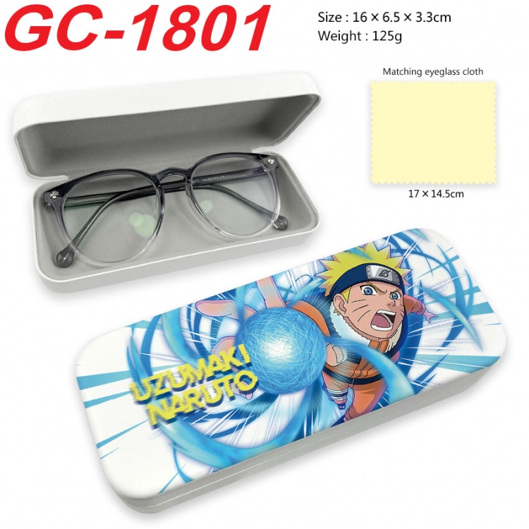 Naruto Anime UV printed PU leather material glasses case 16X6.5X3.3cm  gc-1801