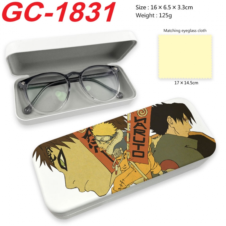 Naruto Anime UV printed PU leather material glasses case 16X6.5X3.3cm  gc-1831