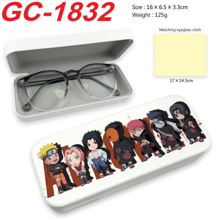 Naruto Anime UV printed PU leather material glasses case 16X6.5X3.3cm gc-1832